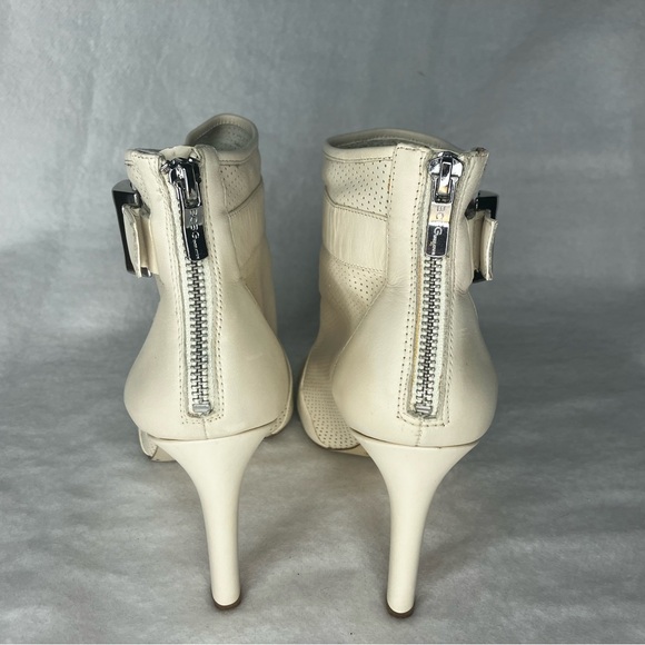 BCBG, cream colored open toed booties with stiletto heel. Women’s size 10. - Picture 4 of 5